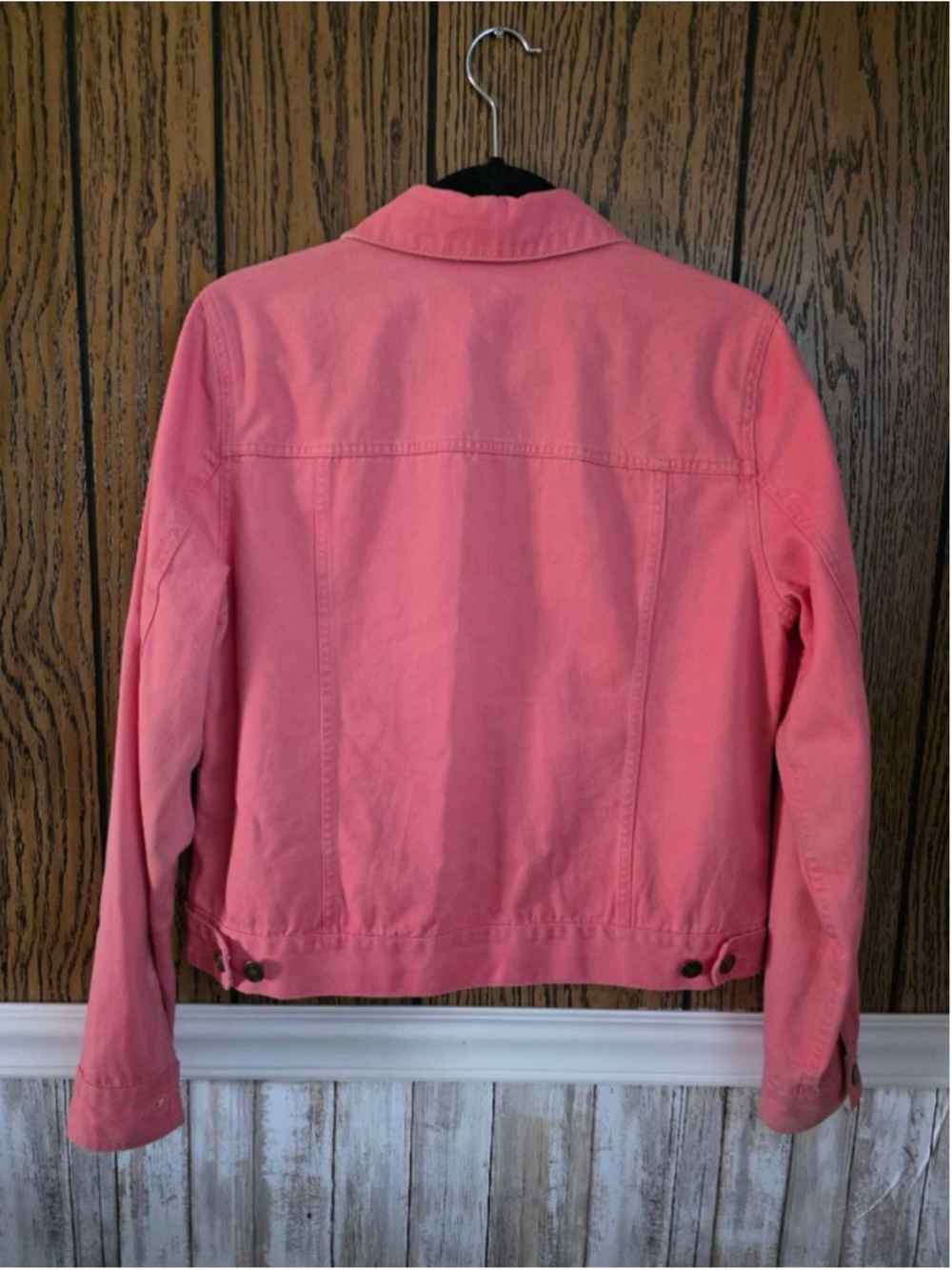 Women's Statements Pink Jean Jacket M with Beige Accents - Picture 2 of 6